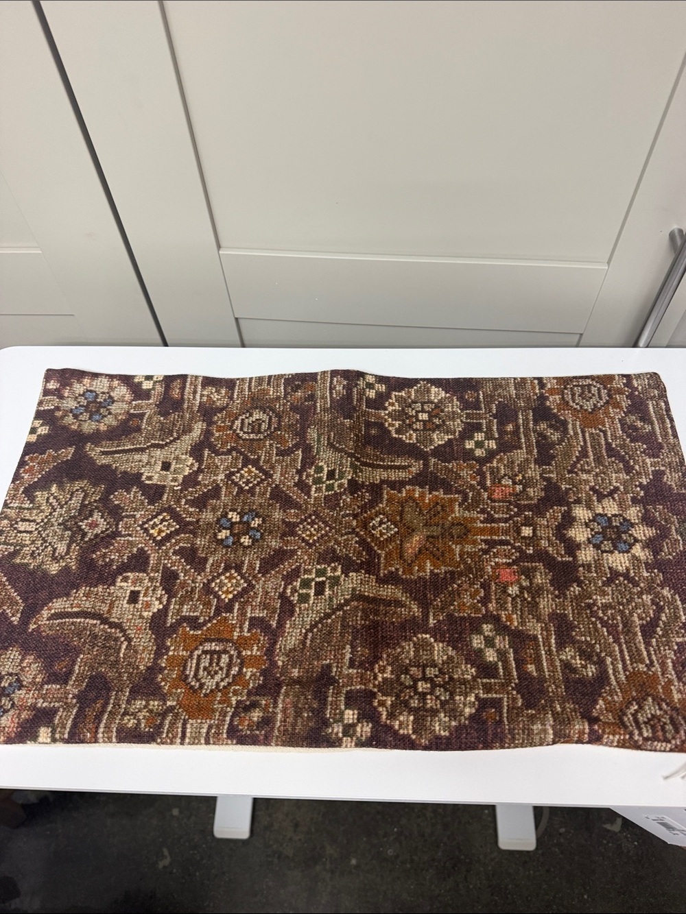 West Elm Brown Floral Patterned Wall Tapestry 12x21ā